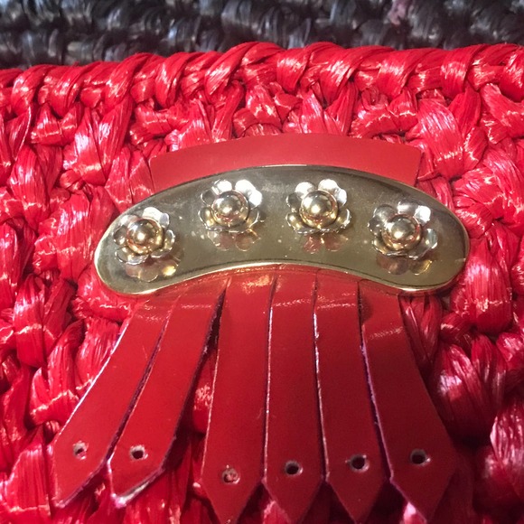 🔥NEW 100% AUTH RODO Red Crossbody w/ Gold Accents - Picture 6 of 13